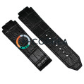 Каучуковый ремешок для мужских часов Hublot Big Bang Aero Bang черный RKH-006 - 1